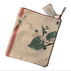 NWT Clarins’ Eco-friendly Leaf Floral Fold Over Reversible Purse Clutch Case